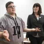 Gavin Grimm, a transgender boy who attends Gloucester High School in southeastern Virginia, spoke Monday in Richmond. The Supreme Court vacated an appeal?s court decision that ruled a policy requiring Grimm to use a private bathroom was unlawful. 