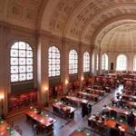 The Bates Hall Reading Room at the Boston Public Library.