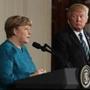 WASHINGTON, DC - MARCH 17: U.S. President Donald Trump (R) holds a joint press conference with German Chancellor Angela Merkel in the East Room of the White House on March 17, 2017 in Washington, DC. The two leaders discussed strengthening NATO, fighting the Islamic State group, the ongoing conflict in Ukraine and held a roundtable discussion with German business leaders during their first face-to-face meeting. (Photo by Chip Somodevilla/Getty Images)