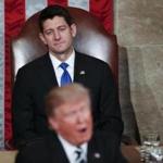 House Speaker Paul Ryan looked on as President Trump addressed a joint session of Congress last month.