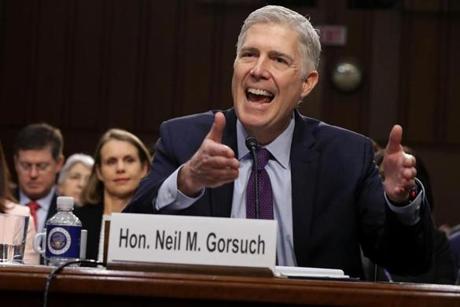 Judge Neil Gorsuch testified during the second day of his Supreme Court confirmation hearing.
