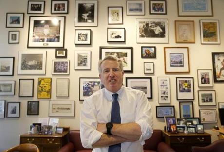 Businessman Chris Kennedy, a son of the late Robert F. Kennedy, posed in his Chicago office in February. 
