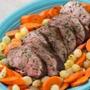 Roast Leg of Lamb With  Carrots and Pearl Onions