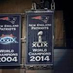 FOXBORO, MA - SEPTEMBER 10: The New England Patriots reveal their Super Bowl XLIX championship banner before the game against the Pittsburgh Steelers at Gillette Stadium on September 10, 2015 in Foxboro, Massachusetts. (Photo by Jim Rogash/Getty Images)