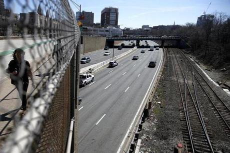 The Mass. Pike crossed underneath Commonwealth Avenue. 
