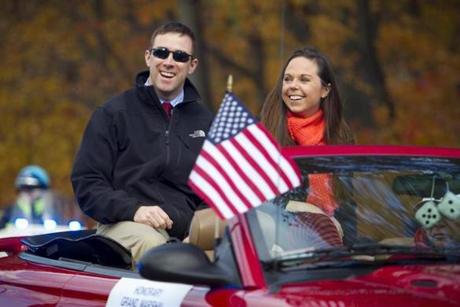 Dic Donohue was the Grand Marshal for the Woburn Host Lions' Club Halloween parade in 2013. He rode with his wife, Kim Donohue.
