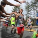Wellesley, MA., 04/17/17, The 121st running of the Boston Marathon makes its way through the scream tunnel at Wellesley College. Globe staff/Suzanne Kreiter