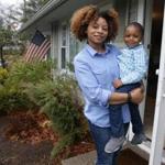 Naomi Cordova, a first-time homeowner, lives in a four-bedroom ranch-style home in Brockton with her 2-year-old son Ethan Studmire. 