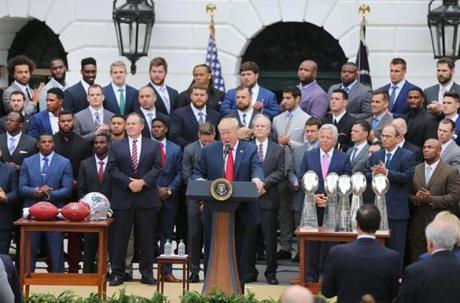 The Patriots with President Trump at the White House.
