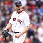 BOSTON, MA - APRIL 15: Chris Sale #41 of the Boston Red Sox reacts as he walks to the dugout after pitching the seventh inning against the Tampa Bay Rays at Fenway Park on April 15, 2017 in Boston, Massachusetts. All players are wearing #42 in honor of Jackie Robinson Day.(Photo by Maddie Meyer/Getty Images)