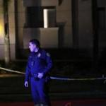 Police stood guard outside a San Diego apartment complex after Sunday?s shooting.