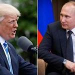 US President Donald Trump (left) and Russian President Vladimir Putin spoke on the phone Tuesday.
