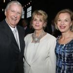 6-11-2016 Boston, Mass, Over 500 guests attended the 9th Annual Beach Ball Gala Camp Harbor View held at the Black Falcon Warehouse in South Boston L. to R. are Camp Harbor View Founder Jack Connors of Brookline Co-Chairs Anne Finucane, Vice Chairman Bank of America and Dr. Betsy Nabel. President of Brigham and Women Health Care. Globe photo by Bill Brett