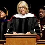 United States Secretary of Education Besty DeVos delivers a commencement speech to graduates at Bethune-Cookman University, Wednesday, May 10, 2017, in Daytona Beach, Fla. (AP Photo/John Raoux)