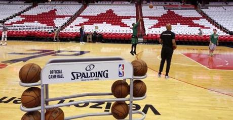 Several hours before the start of Celtics-Wizards Game 4, Isaiah Thomas practiced shooting. 
