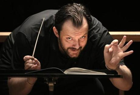 Boston, MA - 05/02/17 - Boston Symphony Orchestra Music Director Andris Nelsons during a rehearsal. (Lane Turner/Globe Staff) Reporter: (Thomas Farragher) Topic: (05farragher)
