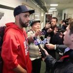 David Price pitched a simulated game indoors at McCoy Stadium in Pawtucket on Sunday after his start was rained out. 
