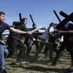 Boston, MA -- 5/21/2017 - Groups battle during a Medieval melee hosted by Anvard Dagorhir, a fantasy group, on the Boston Common. (Jessica Rinaldi/Globe Staff) Topic: 22battle Reporter: 