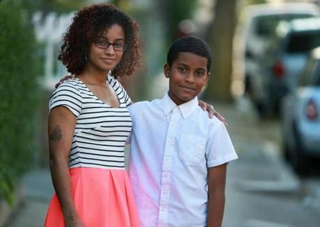 Maria Gomes and her son, Dasani Silva, a Trotter School fifth-grader.
