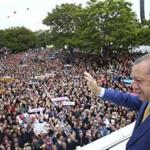 Recep Tayyip Erdogan, Turkey?s president, waved to supporters as he arrived for a political party gathering in Ankara.