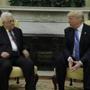 President Trump and Palestinian leader Mahmoud Abbas, shown during a meeting in the Oval Office earlier this month, will meet again during Trump?s overseas trip.