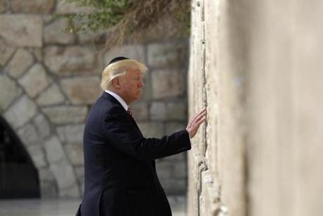 President Donald Trump visited the Western Wall in Jerusalem. 

