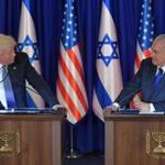 US President Donald Trump and Israel's Prime Minister Benjamin Netanyahu deliver a press statement before an official diner in Jerusalem on May 22, 2017. / AFP PHOTO / MANDEL NGANMANDEL NGAN/AFP/Getty Images