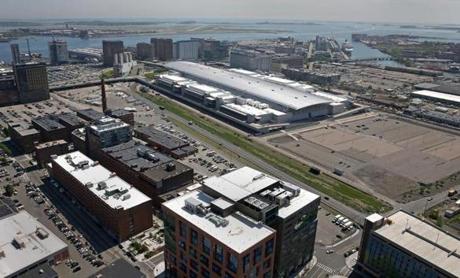 BOSTON, MA - 5/30/2014: The Boston Convention and Exhibition Center is the largest exhibition center in the Northeast United States, with some 516,000 square feet of contiguous exhibition space may be allowed to get BIGGER AERIAL (David L Ryan/Globe Staff Photo) SECTION: BUSINESS TOPIC
