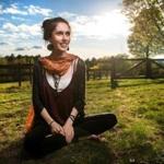 05/12/2017 WOLFEBORO, NH Rebecca Gronski (cq) poses for a photo in Wolfeboro, NH before leading a meditation at a participants home. (Aram Boghosian for The Boston Globe) 