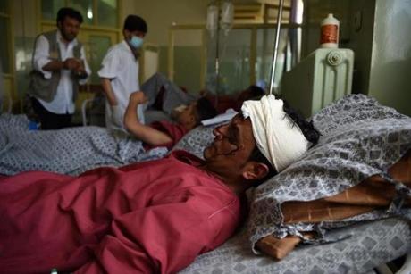 Wounded Afghans received treatment.
