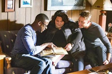 From left: Sterling K. Brown, Chrissy Metz, and Justin Hartley in ?This Is Us.?
