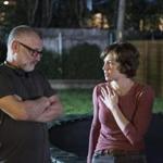 ?The Leftovers? co-creator/executive producer Tom Perrotta with star Carrie Coon on the set of the show. 