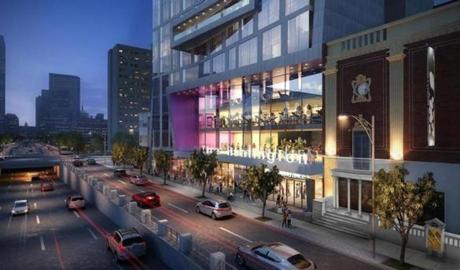 A new apartment tower would transform Huntington Avenue and the theater company that bears its name.
