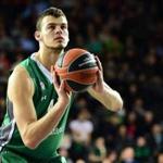 This is an undated handout photo of Ante Zizic who was selected 23rd overall by the Boston Celtics in the 2016 NBA draft. He is shown playing in a Euroleague game. (Credit: Eser Erenler / Darü??afaka Do?u?)