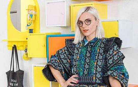 Erin Robertson?s ?Project Runway? prize bounty included $100,000 to start her business. In her colorful Boston home, Robertson will design and sew ? and collaborate with local innovators and artists. 
