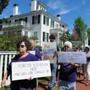 Demonstrators in Augusta, Maine, passed by the governor?s residence to voice their displeasure with the state budget crisis.