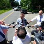 06maine - SKOWHEGAN, MAINE - JULY 5, 2017 Steve McCausland, Public Information Officer for the Maine State Police, speaks with reporters about an a multiple homicide on Russell Road at the town line of Skowhegan and Madison on Wednesday, July 5, 2017. (Staff photo by Michael G. Seamans/Portland Press Herald Staff Photographer)