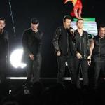 New Kids on the Block onstage Saturday night at Fenway Park.