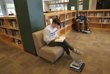 At Boston College High School?s library, the 
Dewey Decimal System has been replaced with an arrange-ment intended to be intuitive, based on how books are displayed in bookstores.
