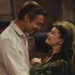 Clark Gable as Rhett Butler and Vivien Leigh as Scarlett O'Hara in a scene from 