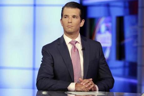 Donald Trump Jr. looked away Tuesday during his interview with Fox News?s Sean Hannity.
