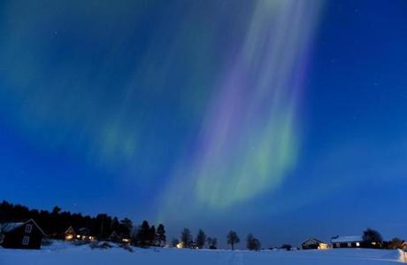 The aurora borealis in Sweden in 2013.
