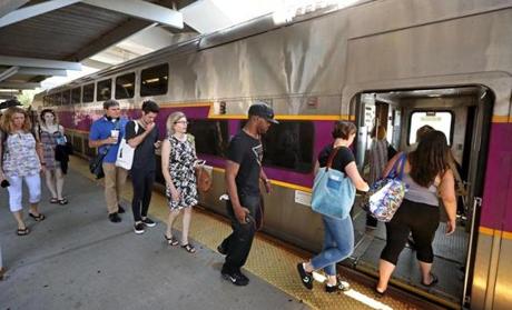 BOSTON, MA - 7/21/2017: Changes coming to fare collection, rush hour shots at North Station commuter rail platform (David L Ryan/Globe Staff ) SECTION: METRO TOPIC 21keolis
