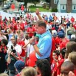 Mayor Martin J. Walsh kicked off his campaign for reelection outside Florian Hall in Dorchester on Saturday.
