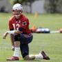 New England Patriots quarterback Tom Brady watches during an NFL football team practice, Thursday, June 8, 2017, in Foxborough, Mass. (AP Photo/Steven Senne)