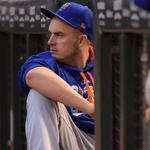 PHOENIX, AZ - MAY 16: Addison Reed #43 of the New York Mets looks on from the dugout during the MLB game against the Arizona Diamondbacks at Chase Field on May 16, 2017 in Phoenix, Arizona. (Photo by Jennifer Stewart/Getty Images)