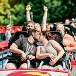 1rollercoasterwedding - Thom and Ashley Marchetti of North Kingstown, R.I., were married earlier this month on the Superman ride at Six Flags New England in Agawam. (handout)