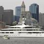 The Vava II, currently docked in Boston Harbor, is reportedly owned by Swiss billionaire Ernesto Bertarelli and his wife, Kirsty, a former Miss United Kingdom title-holder and singer.