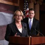 Representative Niki Tsongas spoke during a news conference in May on Capitol Hill in Washington, D.C.