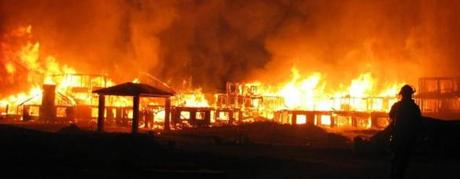 The Bluebird Estates fire in East Longmeadow in September 2007.
